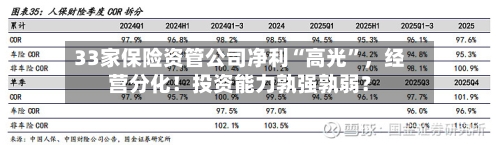 33家保险资管公司净利“高光”，经营分化！投资能力孰强孰弱？-第3张图片